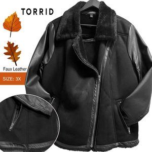 TORRID - Faux Leather/Fur Bomber Style Jacket